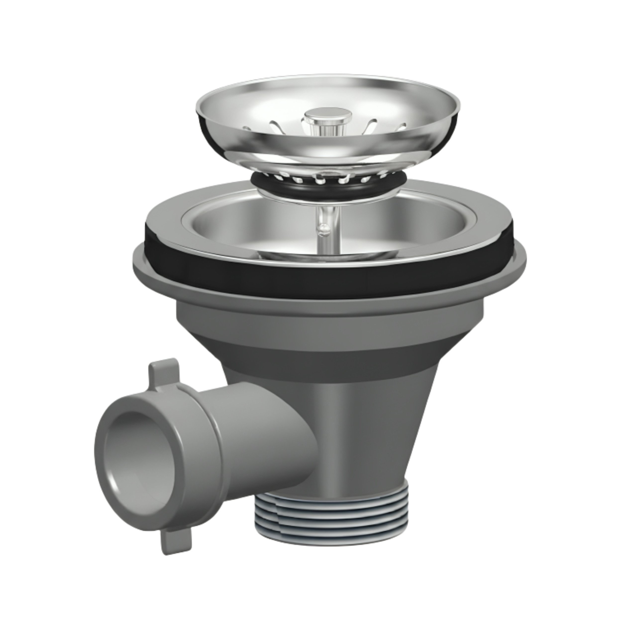 115 mm diameter manual sink strainer with overflow outlet