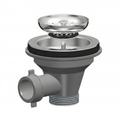 115 mm diameter manual sink strainer with overflow outlet