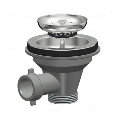 115 mm diameter manual sink strainer with overflow outlet