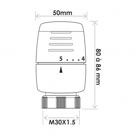 Tête thermostatique à élément sensible liquide VT0,4