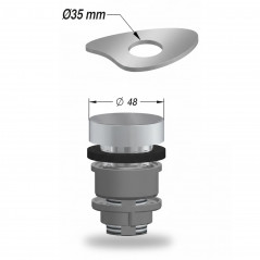 Tirador de latón cromado con cable para desagüe automático de fregadero Rotologic1