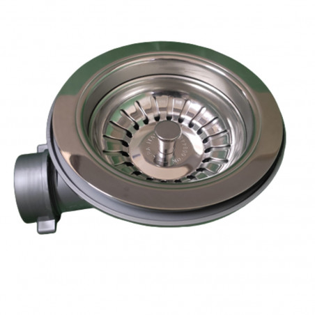 Handmatige afvoerplug voor gootsteen met een diameter van 90 mm en een uitgang voor overloop met een diameter van 32 mm LIRA 174