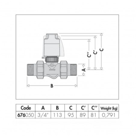 Vanne de zone 2 voies 3/4" 676050