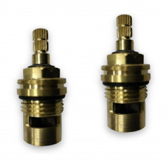 1/4 draai keramische kop, één links één rechts, 1/2" schroefdraad.