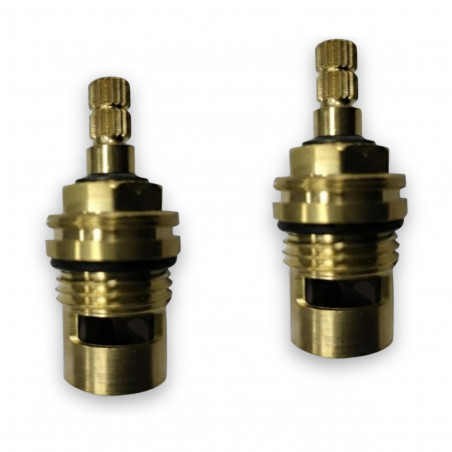 1/4 draai keramische kop, één links één rechts, 1/2" schroefdraad.