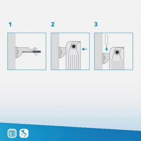 Supports muraux aluminium à visser pour radiateur