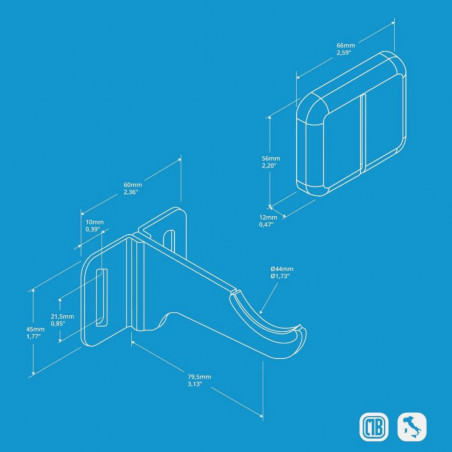 Supports muraux aluminium à visser pour radiateur