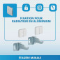 Supports muraux acier à visser avec caches pour radiateur, 2 pièces