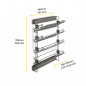 Portascarpe laterale sinistro scorrevole per cabina armadio QUARTZ Titanio EMUCA Portascarpe laterale sinistro scorrevole per cabina armadio QUARTZ Titanio EMUCA