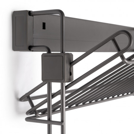 Range chaussures latéral gauche coulissant pour dressing QUARTZ Titane EMUCA