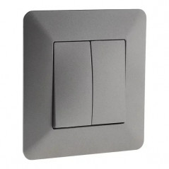 Double va-et-vient encastrable ZENITECH modèle ARTEZO Titanium