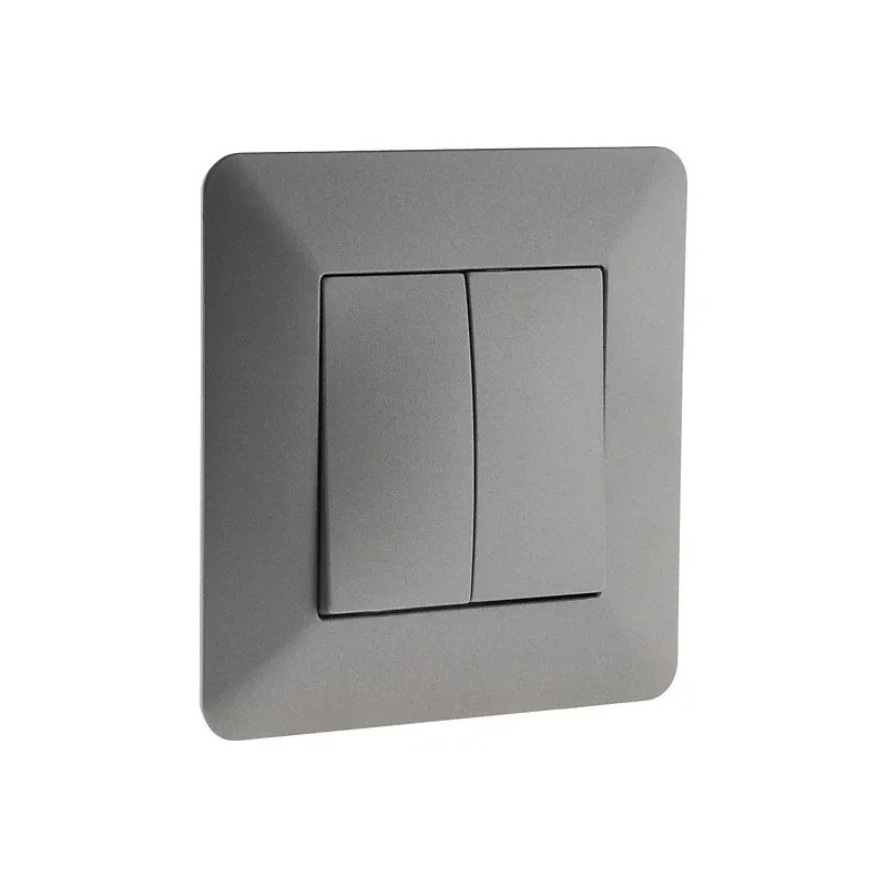 Double va-et-vient encastrable ZENITECH modèle ARTEZO Titanium