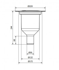 Siphon de sol 50mm sortie verticale tarkett sommer, brage 50