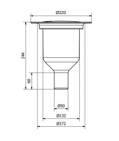 Sifone da pavimento 50mm uscita verticale tarkett sommer, brage 50 PURUS 7113927 - Immagine 2/2