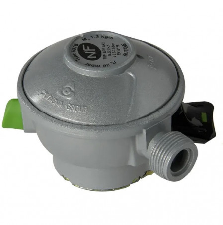 Butane pressure reducer Quick-on connection diameter 27 mm, M20x150 with nipple, 1.3kg/h