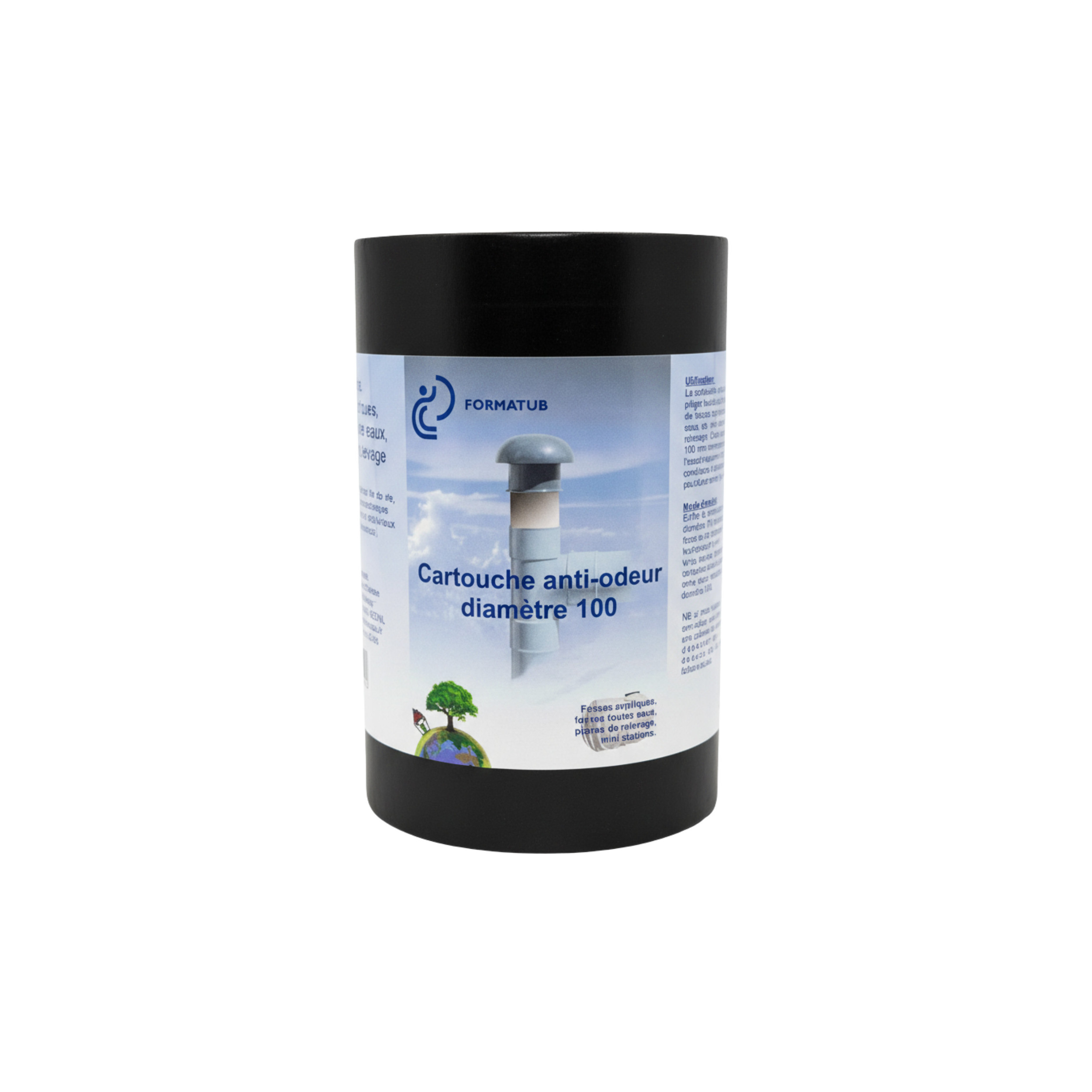 Cartouche anti-odeur Ø100 pour systèmes d'assainissement