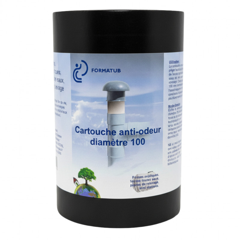 Cartouche anti-odeur Ø100 pour systèmes d'assainissement