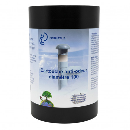 Cartouche anti-odeur Ø100 pour systèmes d'assainissement