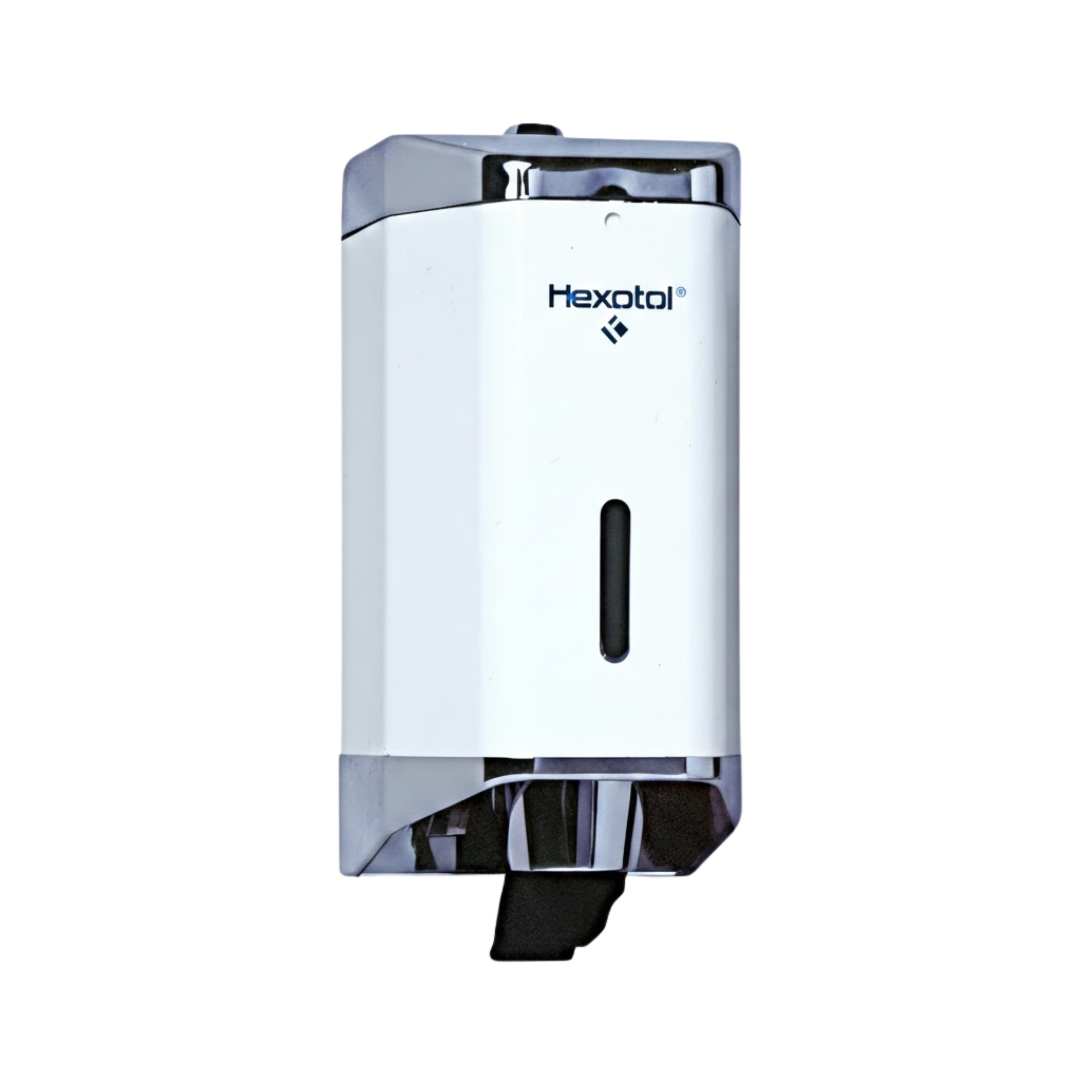 Distributeur de savon mural Hexotol acier blanc, usage intensif 310401 - Image 1/2