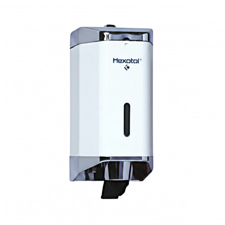 Hexotol wandzeepdispenser van wit staal, intensief gebruik 310401 - Afbeelding 1/2