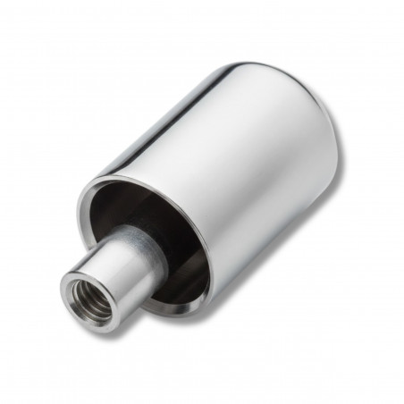 Bouton tirette de commande vidage évier NICOLL 532T, M6, laiton chromé, 45 x 25 mm