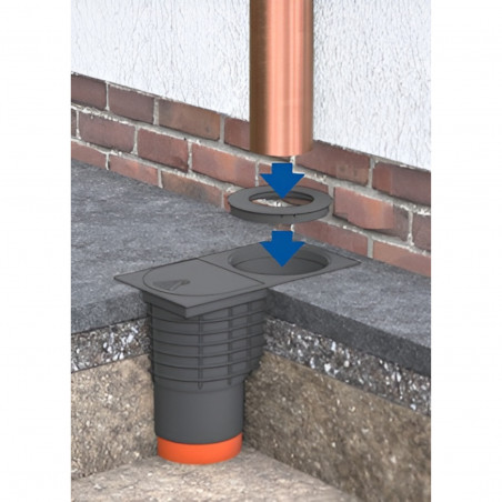 Récepteur d'eaux pluviales multifonction, évacuation Ø110