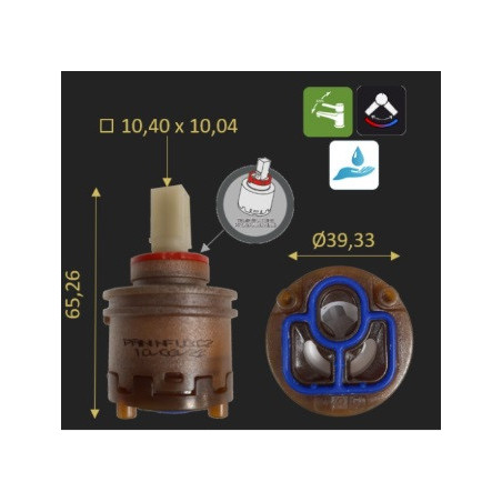 Cartouche courte NF C2 U3 fond plat double débit PAINI FRANCE pour 93CR11