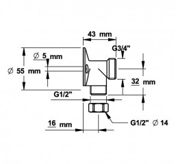 Raccord applique murale PRESTO mâle 15x21 mâle 20x27 la paire