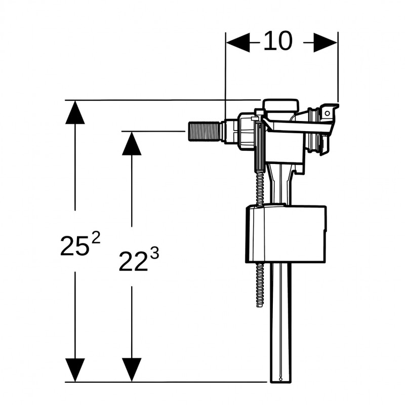 Float valve GEBERIT type 333 supply 136.721.00.3