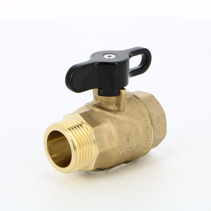 Male female ball valve in 15x21 SFERACO black butterfly lead-free