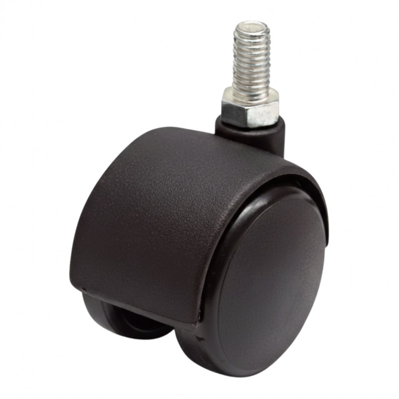 Roulette TWINY D. 40 mm à tige fileté M8x12 mm, hauteur 50 mm