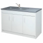 Meuble sous évier KIT en 120cm blanc GENTE 3 portes