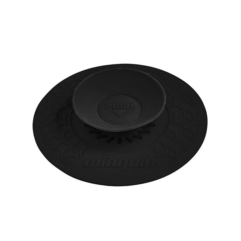 Bouchon universel diamètre 110mm WIRQUIN "Uppy" noir 2 en 1 filtre et bouchon