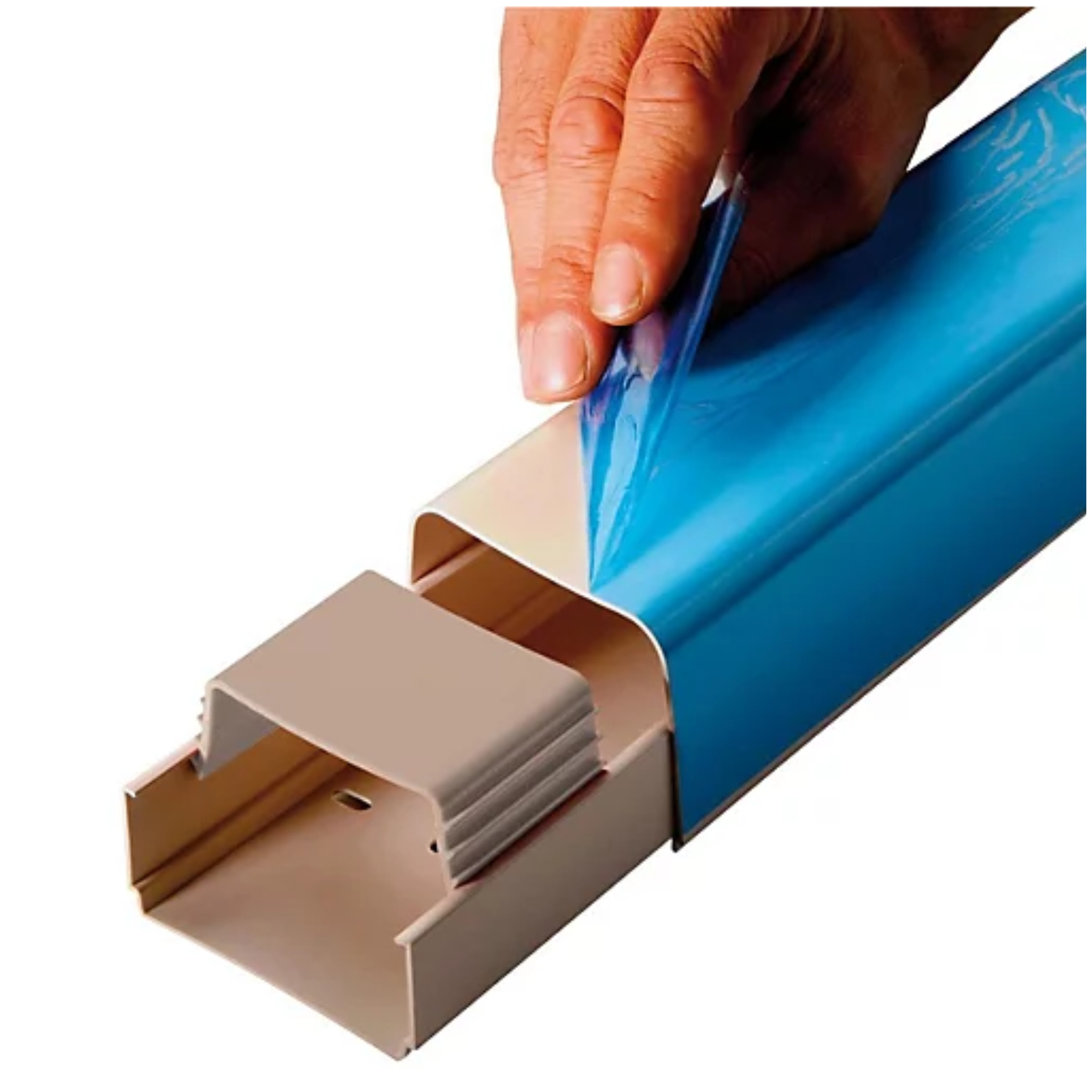 Canal de climatización 140 x 90 mm PVC rígido, blanco crema RAL 9001, 2 metros CBM CLI04250 - Imagen 1/2