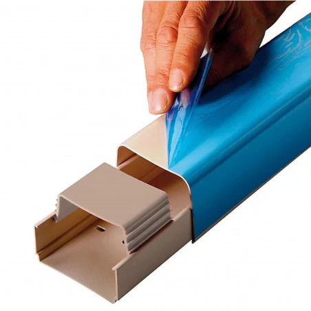 Goulotte climatisation 140 x 90 mm PVC rigide, blanc crème RAL 9001, 2 mètres CBM CLI04250 - Image 1/2