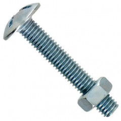 Boulon poêlier en acier zingué 8x80mm VYNEX sachet de 3 pièces avec écrous