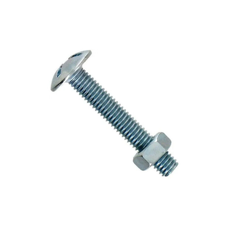 Boulon poêlier en acier zingué 8x80mm VYNEX sachet de 3 pièces avec écrous Boulon poêlier en acier zingué 8x80mm VYNEX sachet de 3 pièces avec écrous