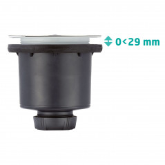 Bonde de douche 90 mm, sortie verticale 40 mm TOURBILLON, grille plate inox brossé