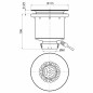 Ablaufventil für Dusche 90 mm, vertikaler Abgang 40 mm TOURBILLON, flaches Gitter aus gebürstetem Edelstahl