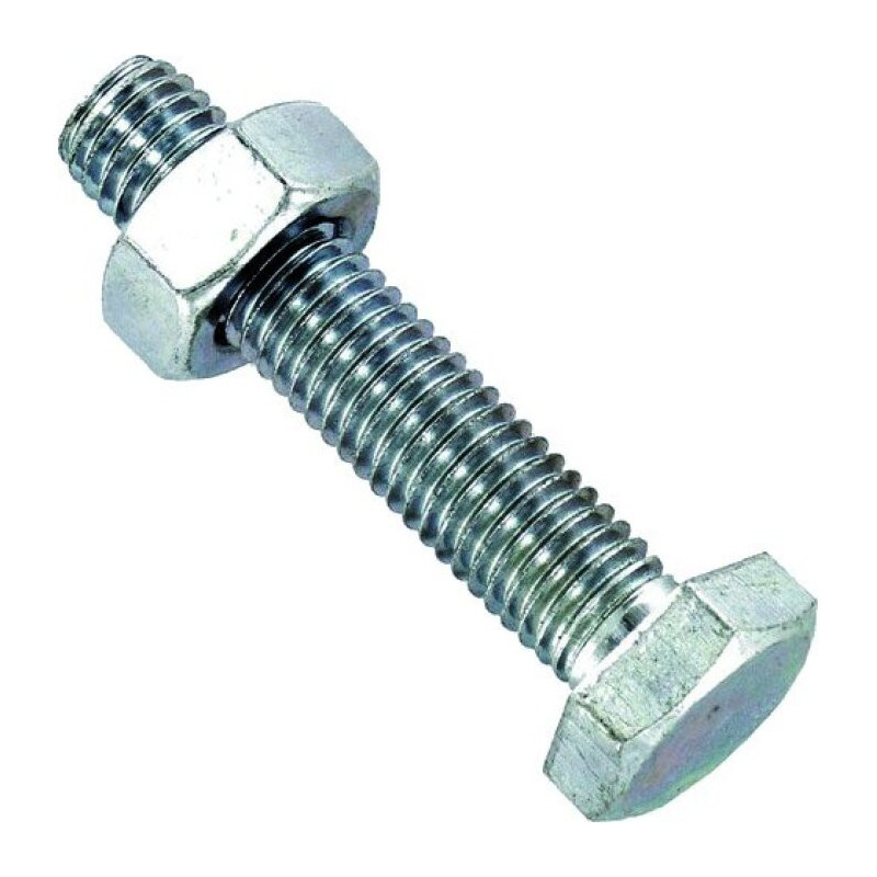 Boulon à tête hexagonale en acier zingué 8x80mm VYNEX sachet de 3 pièces avec écrous Boulon à tête hexagonale en acier zingué 8x80mm VYNEX sachet de 3 pièces avec écrous