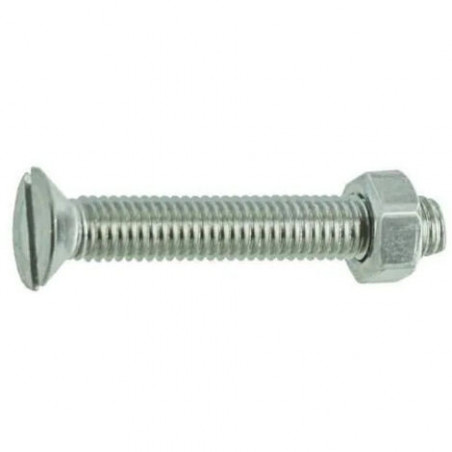 Boulon à tête fraisée en acier zingué 6x40mm VYNEX sachet de 7 pièces 027062