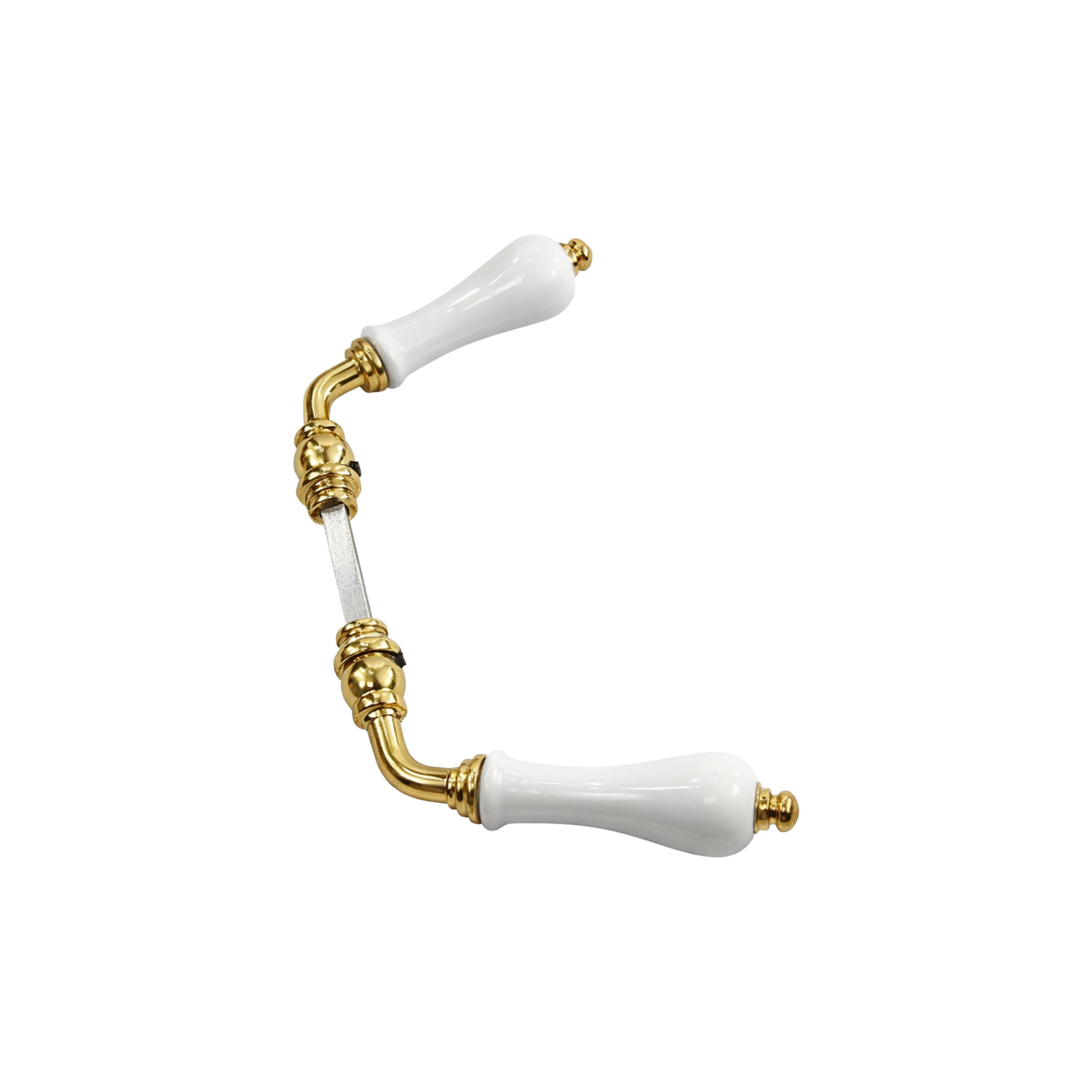 Double pear-shaped porcelain and polished brass support DT 250157