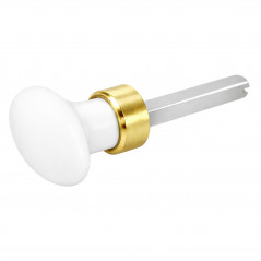 Pulsante ovale di chiusura bianco in porcellana e ottone lucido DT 150143