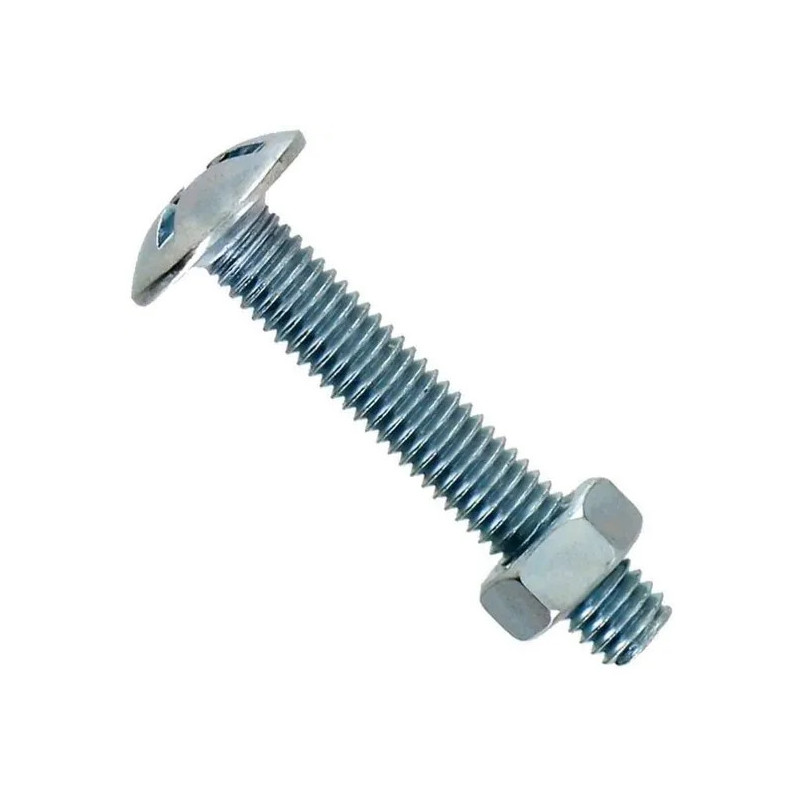 Boulon poêlier en acier zingué 8x40mm VYNEX 5 pièces avec écrou