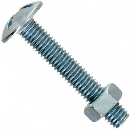 Boulon poêlier en acier zingué 8x40mm VYNEX 5 pièces avec écrou