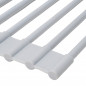 Dish drainer 330x520 mm flexible hose rollable in silicone and gray steel