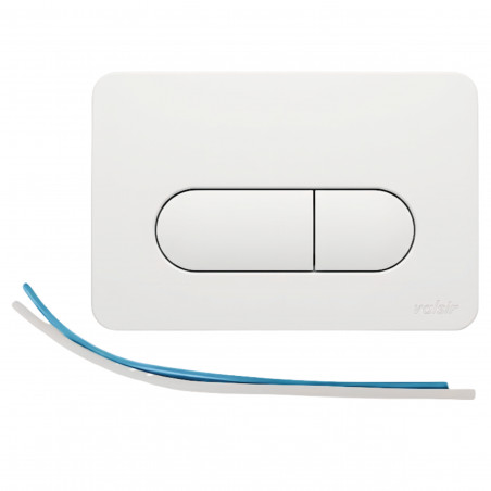 Plaque de commande pneumatique Valsir double débit pour Cubik, Blanche