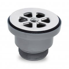 Válvula de desagüe para fregadero 60 mm salida 40x49, rejilla de inox 70 MM