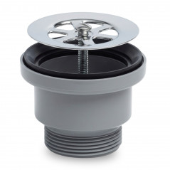 Válvula de desagüe para fregadero 60 mm salida 40x49, rejilla inox 70 MM LIRA 1911.180 - Imagen 1/4