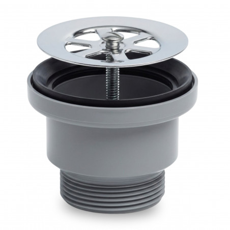 Drain for sink 60 mm outlet 40x49, stainless steel grid 70 MM